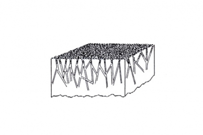 Image 2: The binder has too large particles, so it forms a film on the surface.